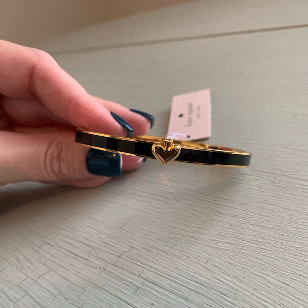 Kate Spade Black and Gold Heart Bracelet
